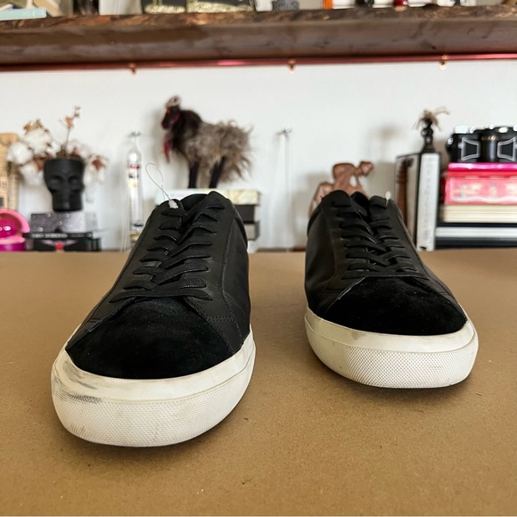 VINCE Men's Leather Low Top Contrast Seanker - Picture 4 of 8